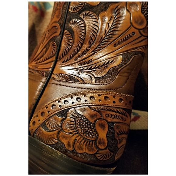 DOUBLE RL RALPH LAUREN RRL HANDCRAFTED EMBOSSED LEATHER COWBOY BOOTS- SIZE 11D - Picture 3 of 8